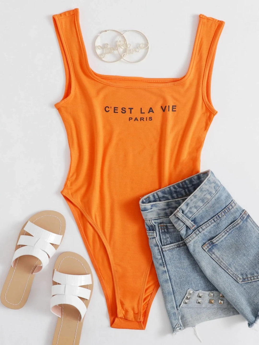 Slogan Tank Bodysuit