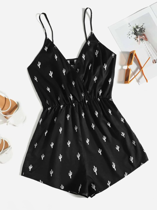 Cactus Print Cami Romper